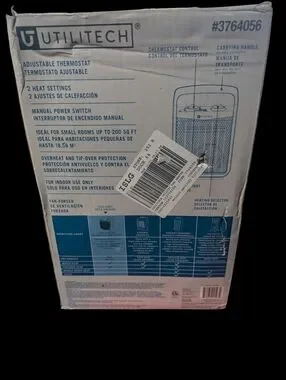 Gallery image 2 for Utilitech 1500 Watt Fan Assisted Electric Utility Heater