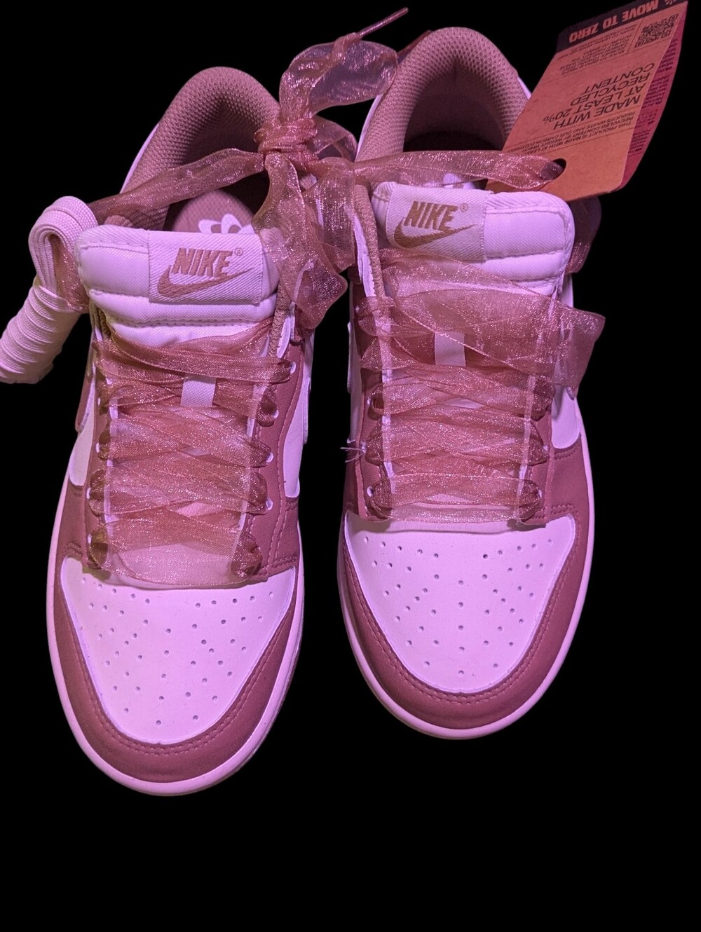 Gallery image 2 for Nike Dunk Low in Parachute Beige Sheer Pink Laces