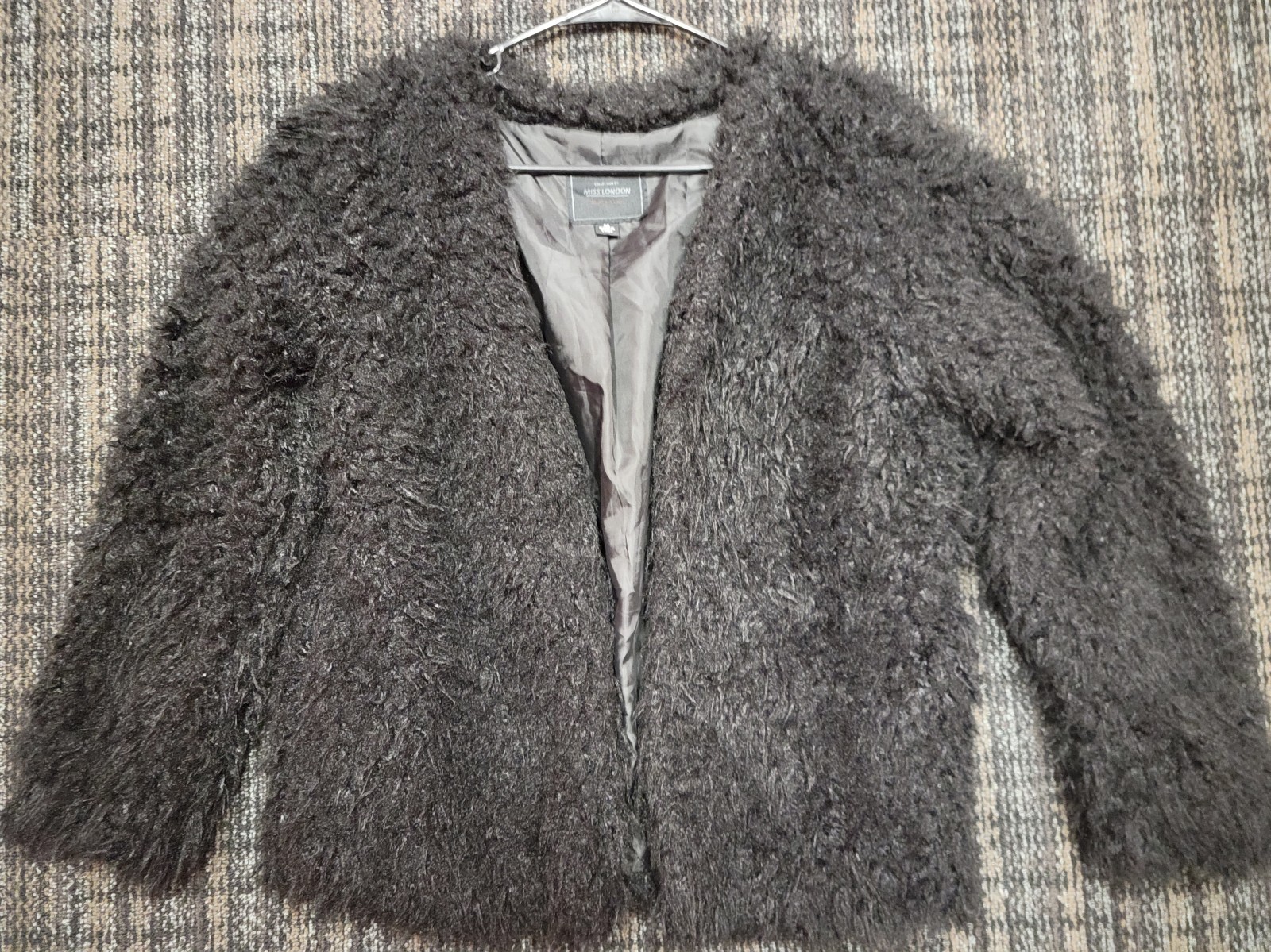 Gallery image 2 for Miss London Soft Faux Fur Jacket