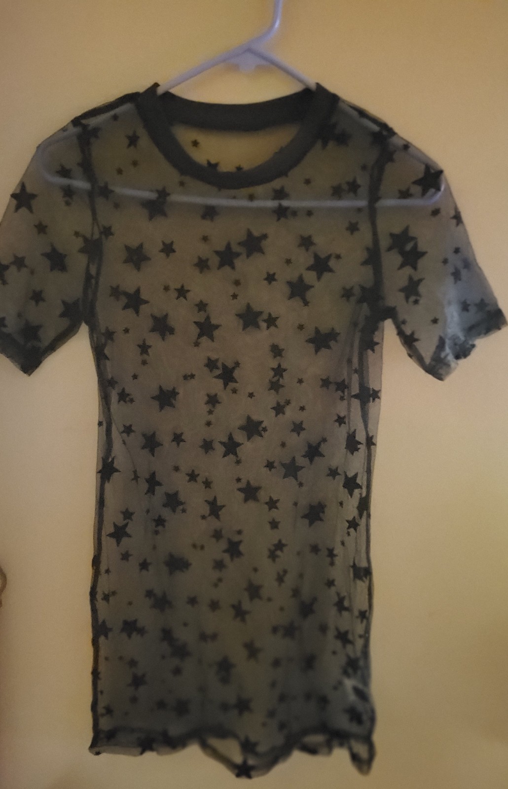 Shein Sheer Stars Shirt, Small/Medium