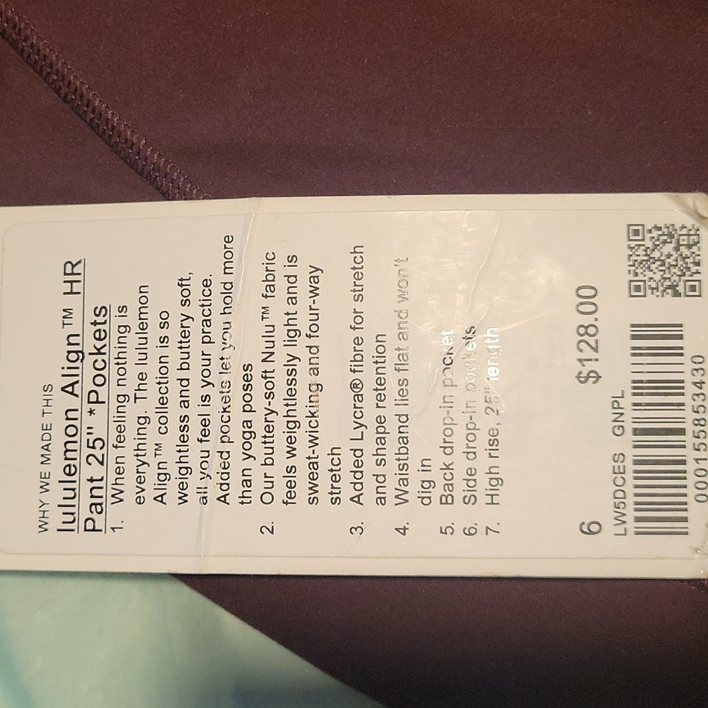 Gallery image 4 for Lululemon Align HR Pant 25" w/Pockets