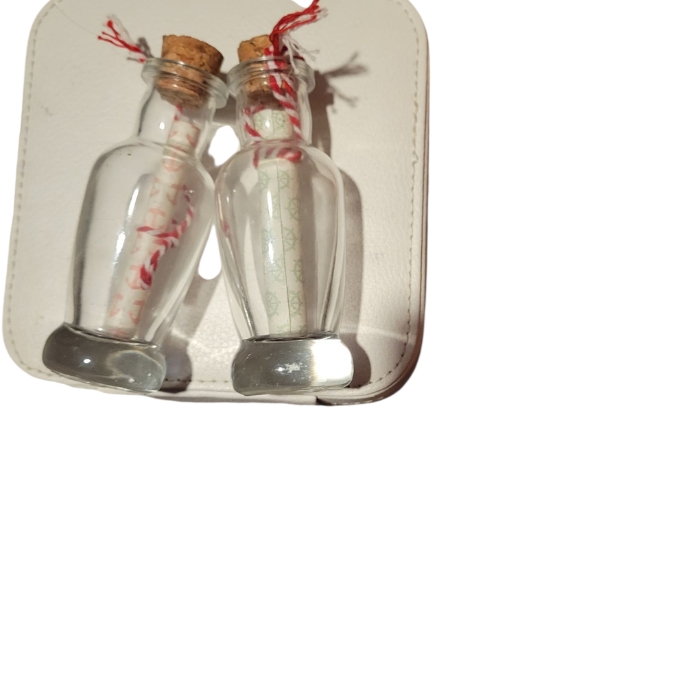 Gallery image 1 for MESSAGE @Sea Glass Bottles, 2 w/Paper